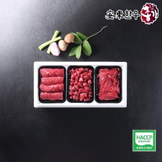 한우 1+등급 냉장 실속정육세트 1.5kg (사태 500g, 국거리 500g, 불고기 500g)