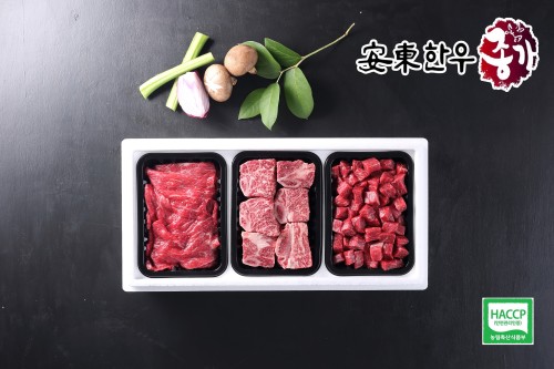한우 1+등급 냉장 갈비정육세트 1.5kg (찜갈비500g+불고기500g+국거리500g)