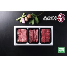 한우 1+등급 냉장 프리미엄 구이모듬 세트 1.5kg (등심500g+치마살500g+부채살500g)
