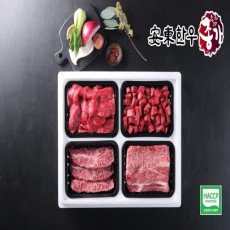 한우 1+등급 냉장 정육구이세트 2kg / 3kg (등심500g+국거리500g+불고기500g*2)